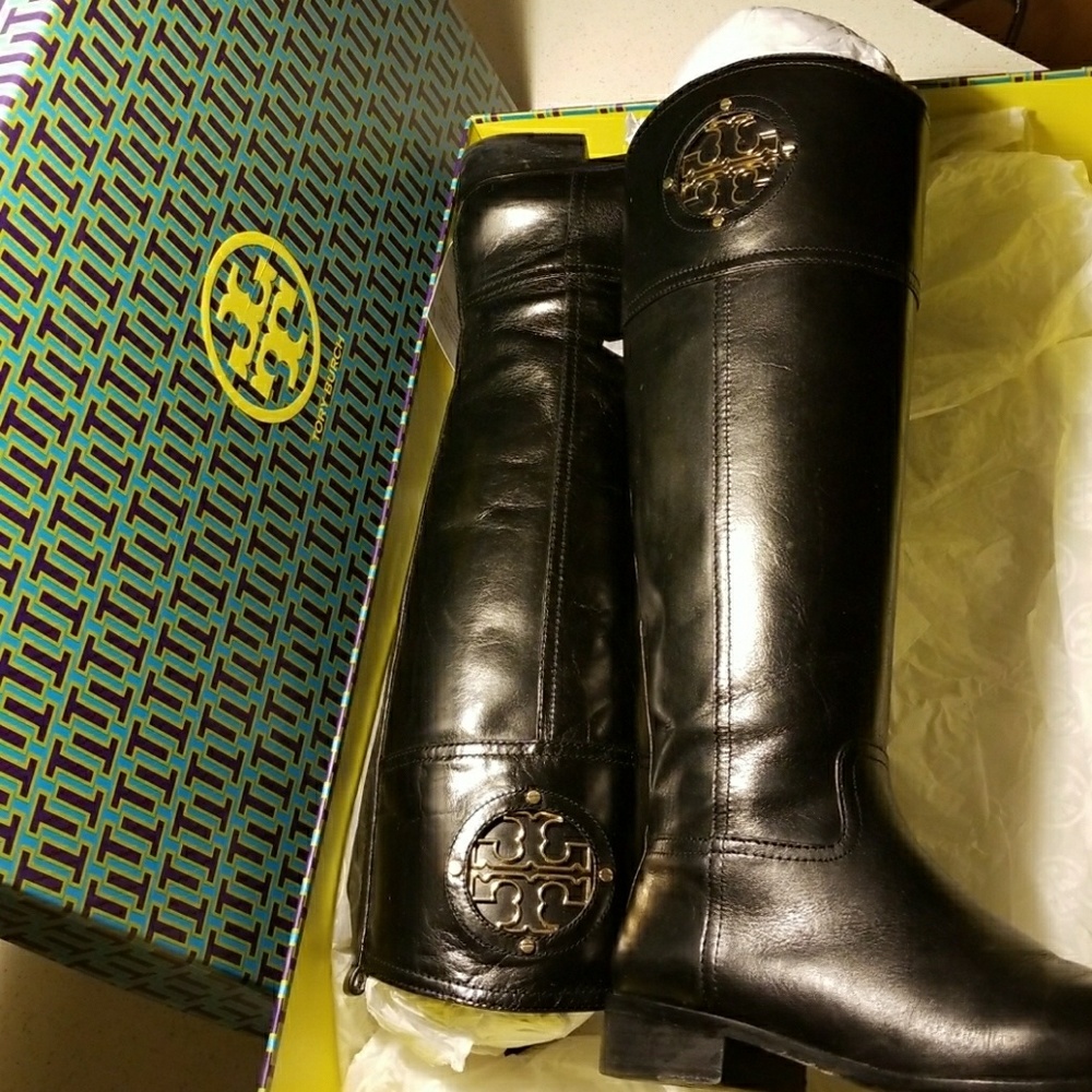 Tory Burch Kiernan Riding Boots Black sz 7.5